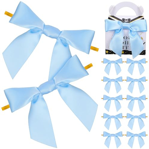 Kleine Geschenkschleifen Blau 50 Stück Polyester für Beutelverschluss
