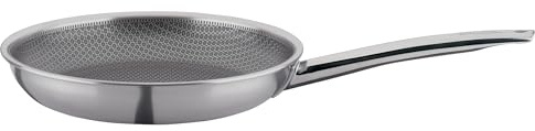 Spring VULCANO Bratpfanne CUT RESIST PURE Ø 26 cm, Edelstahl, induktionsgeeignet, backofenfest, 2-fach Antihaftbeschichtung, 5-lagiges Mehrschichtmaterial mit Aluminiumkern, Wabenstruktur Pfanne