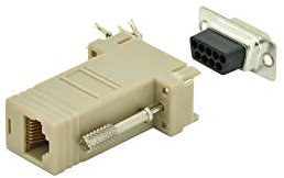 DIGITUS Adaptador D-Sub 9 a RJ45 - Acoplamiento para montaje propio - Enchufe a enchufe - RS-232 - RS-485 - Carcasa de PVC