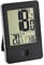 TFA Dostmann Pop Funk-Thermometer, Außen- oder Innentemperatur in Großformat, Anzeige der Uhr,L 60 x B 23 (50) x H 90 mm, Schwarz