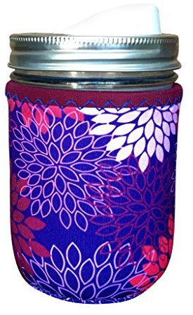 Koverz for Jars - #1 Neoprene Mason Jar Coolie 16 oz Insulator Sleeve - CHOOSE FROM 11 STYLES! - Midnight Mums