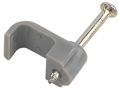 100 x Grey 2.5mm Cable Clip Tacks for Twin and Earth Mains Cable by Auline®