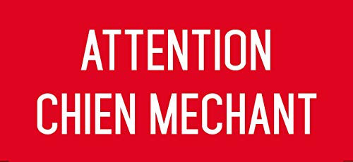 Autocollant vinyl - Attention chien méchant - L.200 x H.100 mm