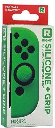 FR·TEC - Funda Silicona + Grip Para Joy- Con Verde Derecho - Nintendo Switch