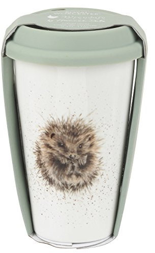 Wrendale WNLI78753-XW Travel Mug (Hedgehog), Porcelain Multi Coloured, 9.5 x 9.5 x 15 cm