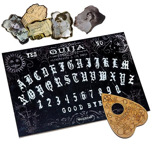 Ouija Board. Schwarz hexenbrett mit detaillierten Anweisungen. Spirit Brett