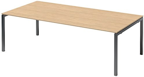 BISLEY Cito Chefarbeitsplatz/Konferenztisch, 740 mm höhenfixes U-Gestell, Metall, Mp334 Dekor Ahorn, Gestell Anthrazitgrau, 120 x 240 x 85 cm