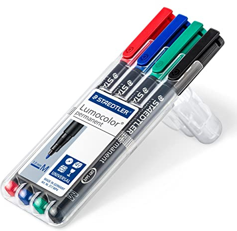 STAEDTLER Lumocolor M Permanent Felt Tip Pen Set of 4