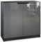 Vladon Sideboard Logan, Made in Germany, Kommode mit 2 Türen, Schwarz matt/Grau Hochglanz (82 x 78 x 37 cm)