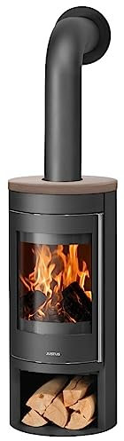 Justus 4815 32 Mino 2.0 Kaminofen Stahl Schwarz mit Keramik-Abdeckplatte Grappa/A+