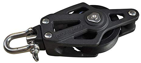 Boat Fittings Sailing Pulley Block, Holt Plain Block 45 With Becket, Light-Weight Composite Design