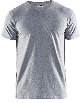Blaklader 336010599000XL V-Kragen T-Shirt, Grau Melange, Größe XL