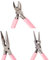 SUNNYCLUE Lot de 3 Pinces à Bijoux Pinces Professionnelles de précision pour la Fabrication Bijoux - coupante latérale à Bec Long avec coupeur Bec Rond Rose