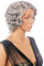Prettyland Hell-Grau Damen Oma Kurzhaar Perücke Kinnlang mit Locken lockig Retro Welle mit Seitenscheitel C983