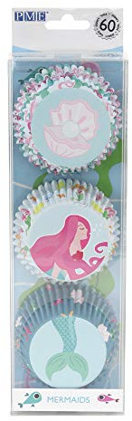 PME Mermaid Foil Lined Cupcake Cases, Set/3, Pk/60, Metallic