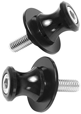 GIDIBII M8*1,25 Ständeraufnahme,Schwingenschutz Schwingenadapter Ständer Bobbins Spool Racingadapter Kompatibel mit BMW Honda Kawasaki Suzuki (schwarz)
