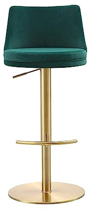 Whiteline Modern Living Carter Stool Sophisticated Design Ergonomic Comfort Versatile for Offices and Lounges Durable Construction Easy Integration with Modern and Professional Decor (Green/Gold)