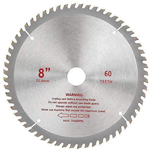 Circular Saw Blade Multi-Material TCT Blade Alloy SteelSaw Blade 200mm * 25.4mm (20mm) * 60T Circular Saw Blade Alloy Steel Woodworking Finishing Saws for Wood Cutting