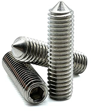 Hippo Hardware M2.5 (2.5mm X 10mm) Cone Point Grub Screws Hex Allen Socket Set Screw A2 Stainless (Pack of 5)