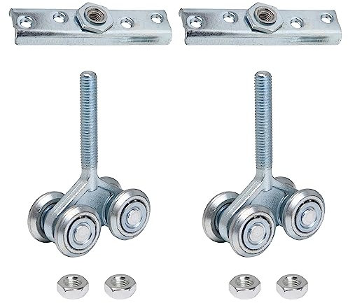 BQLZR 2 rotelle scorrevoli in acciaio da 52 x 25 x 78 mm, per appendere la porta del carrello H4-3, colore: argento