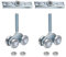 BQLZR 2 rotelle scorrevoli in acciaio da 52 x 25 x 78 mm, per appendere la porta del carrello H4-3, colore: argento