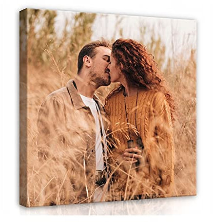 WallArena Ihr Eigenes Foto auf Leinwand 40x30 cm - Bilder Personalisiert Leinwand Bilder Quadratisch Fotobild Wandbild mit Wunschmotiv Personalisierte Leinwandbilder als Geschenk Kunstdruck