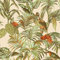Sample Cream Green Orange Tropical Wallpaper Birds Palm Textured Paste The Wall Vinyl
