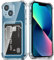 DEVASO Funda para iPhone 13 con Tarjetero, Transparente Silicona Cuatro Esquinas Anti-Caídas TPU de Cartera para Porta Tarjetas Carcasa Airbag Anti Arañazos Case