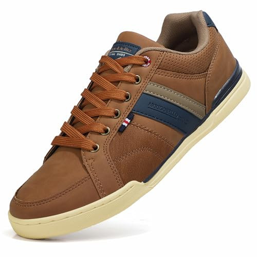 AX BOXING Freizeitschuhe Herren Sneakers Walkingschuhe Mode Schuhe Leichte Trainers Sportschuhe Größe 41-46 EU (A_Braun, 41 EU)