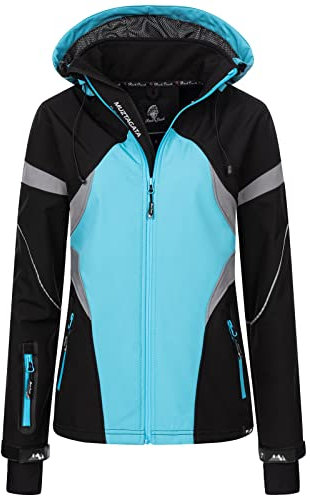 Rock Creek Damen Softshell Jacke Windbreaker Regenjacke Übergangsjacke Softshelljacke Damenjacke Regenmantel Outdoorjacke Kapuze D-467 Türkis XXL