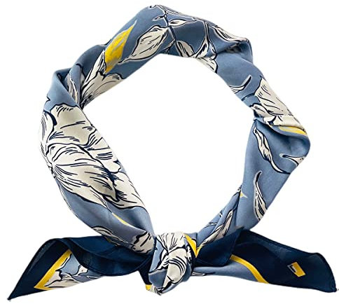 FAIRYGATE Seidentuch Quadrates Bedrucktes Halstuch Schals & Tücher für Damen Satin Schal Seidenschal Kopftuch Tuch Bandana 70x70cm 93006