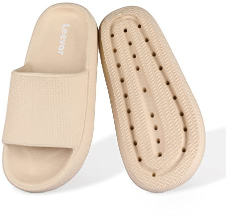 Leevar Pantofole uomo donna, cachi, 37/38 EU