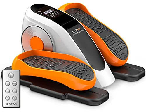 gridinlux® | Mini Eliptica Trainer Legs ELLIPTIC | Ejercitador de piernas | Pedaleador eléctrico estático | Ejercicio en casa | 2 direcciones | 5 velocidades | Mando