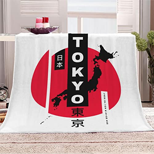 Japan Tokio Manga Kuscheldecke 180x220 cm Flanelldecke flauschig Warme Microfaser Blanket Groß Tagesdecke Decke für Sofa und Bett Hochwertige Decke Sommer