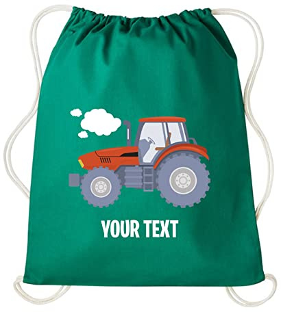 Personalised Your Text Tractor Backpack Farmer Tractor Farming Tools Rucksack Drawstring Bag