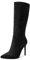 Aachcol Donna Metà polpaccio Stivali Spillo Alto High Tacco Heel Chiusa a Punta Cerniera Classico 10 CM Nero Scamosciato 43 EU