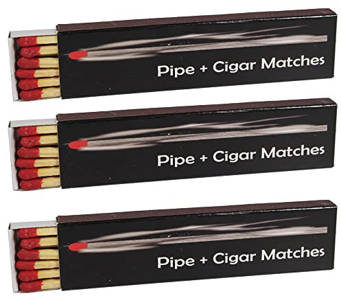 Zigarrenhölzer Pfeifenhölzer Pipe and Cigar 100mm Lange Streichhölzer Zigarrenstreichhölzer Zündhölzer für Zigarren Pfeifen Kamin Grill Kerze Hölzer mit Langer Brenndauer (3 Packungen)