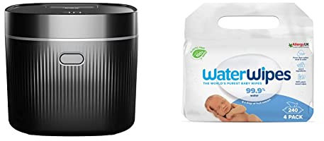 Vital Baby Nurture Advanced Pro UV Steriliser & Dryer Kills 99.99% of Germs in 7 mins - 3-in-1 Sterilise, Dry and Store – Black & WaterWipes Original Biodegradable Baby Wipes, 240 Count (4 Packs)