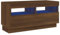 vidaXL TV Schrank mit LED-Leuchten Lowboard TV Möbel Tisch Board Sideboard Fernsehschrank Fernsehtisch HiFi-Schrank Braun Eichen-Optik 80x35x40cm