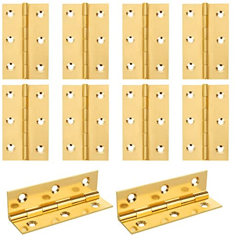 MIVIDE 10PCS Door Hinge 3 Inch, Interior Door Hinges, Brass Door Hinge Small Hinge for Interior Doors, Window, Small Household Furniture, Cabinet