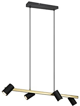 Trio, Suspension, Marley 4xGU10, max.35,0 W Corps: Métal, noir or L:80,0cm, L:18,0cm, H:150,0cm IP20,Sans illuminant,Réglable en hauteur