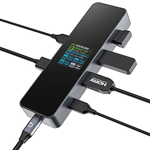 DockCase Smart Docking Station 6-in-1 USB C Hub, Multiport Adapter HDMI 4k@60hz, PD 3.0 100w, 3 USB-A 3.2, 1 USB-C Port, USB C Dock for MacBook Pro/Air, M1 iPad Pro, Dell XPS