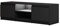 MINIO go for it - TV-Schrank Dingo I Lowboard für Fernseher I TV-Kommode I TV lowboard stehend I 120cm I mit 2 Klapptüren & 2 offenen Fächern I TV Möbel I Schwarz Graphit - Lowboard mit LED