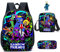 3-teiliges Anime-Spiel-Regenbogen-Rucksack-Set mit Schlüsselanhänger, 40,6 cm, 3D-gedruckter Freund, Cartoon-Lunch-Tasche, hohe Kapazität, Schultasche für Jungen und Mädchen., C, 40,64 cm,