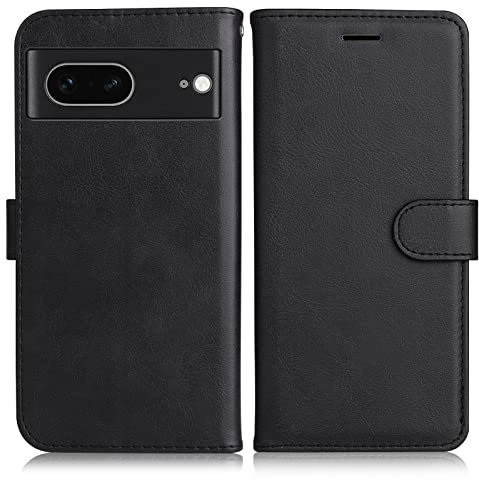 DENDICO Cover per Google Pixel 7, Premium Portafoglio PU Custodia in PU Pelle, Flip Libro TPU Bumper Caso per Google Pixel 7, Nero