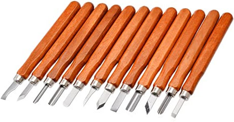 SORTZ 12 stücke DIY Holzschnitt Messer Skulptur Holzschnitzwerkzeuge Holzbearbeitung Hobby Kunsthandwerk Cutter Graver Sculpt Keramik Ton (Color : Canvas Packaging, Size : A)