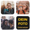Individuelle Foto-Untersetzer, Personalisierte Bierdeckel mit eigenem Foto/Text, Gestalte Dein eigenes Schreibtisch-Untersetzer-Set, Geschenkidee zum Geburtstag oder Jahrestag (Quadratisch, 4er Set)