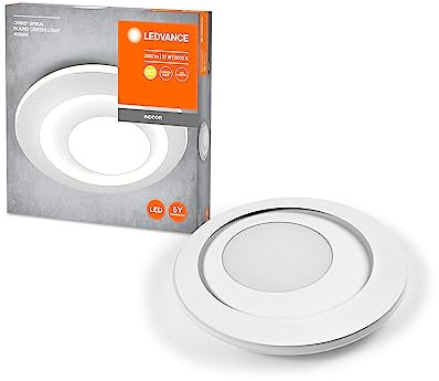 LEDVANCE ORBIS SPIRAL LED Deckenleuchte, weiß, 30W, 3000lm, 400mm Durchmesser, sehr homogene Lichtverteilung, direktes & indirektes Licht, integriertes LED-Modul, lange Lebensdauer, 3000K
