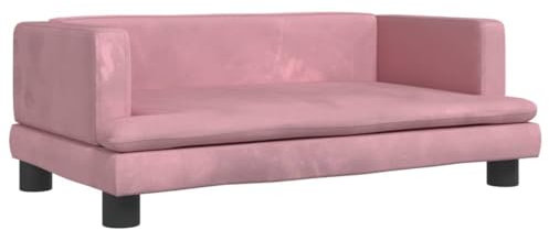 vidaXL Kindersofa, Couch für Kinder, Kindercouch mit runden Kanten, Kindersessel Minisofa Polstersofa Kindermöbel Sofa Kinderzimmer, Rosa Samt