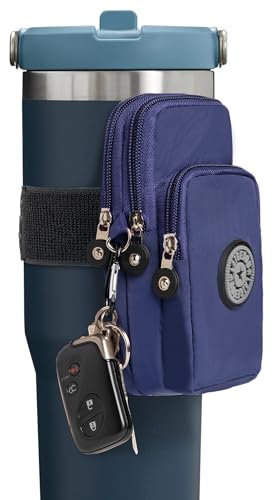 WeddingSteps Adjustable Water Bottle Pouch with Phone Holder & Wallet, Gym Versatile Sleeve Bag for Sports & Daily Use, Water Bottle Caddy for Men & Women Compatible with 20-40 oz